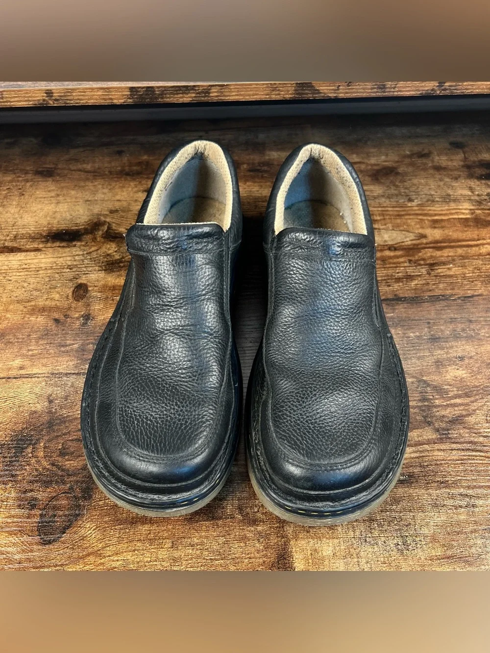 Dr. Martens Slip on Shoes Black Pebbled Leather Men's 11